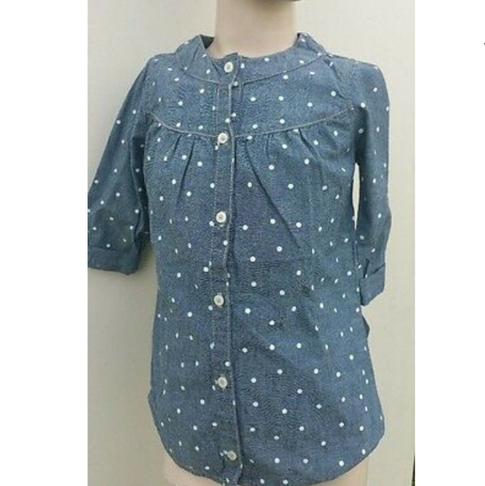 Carter's 4T Denim Polka dot Button up Top